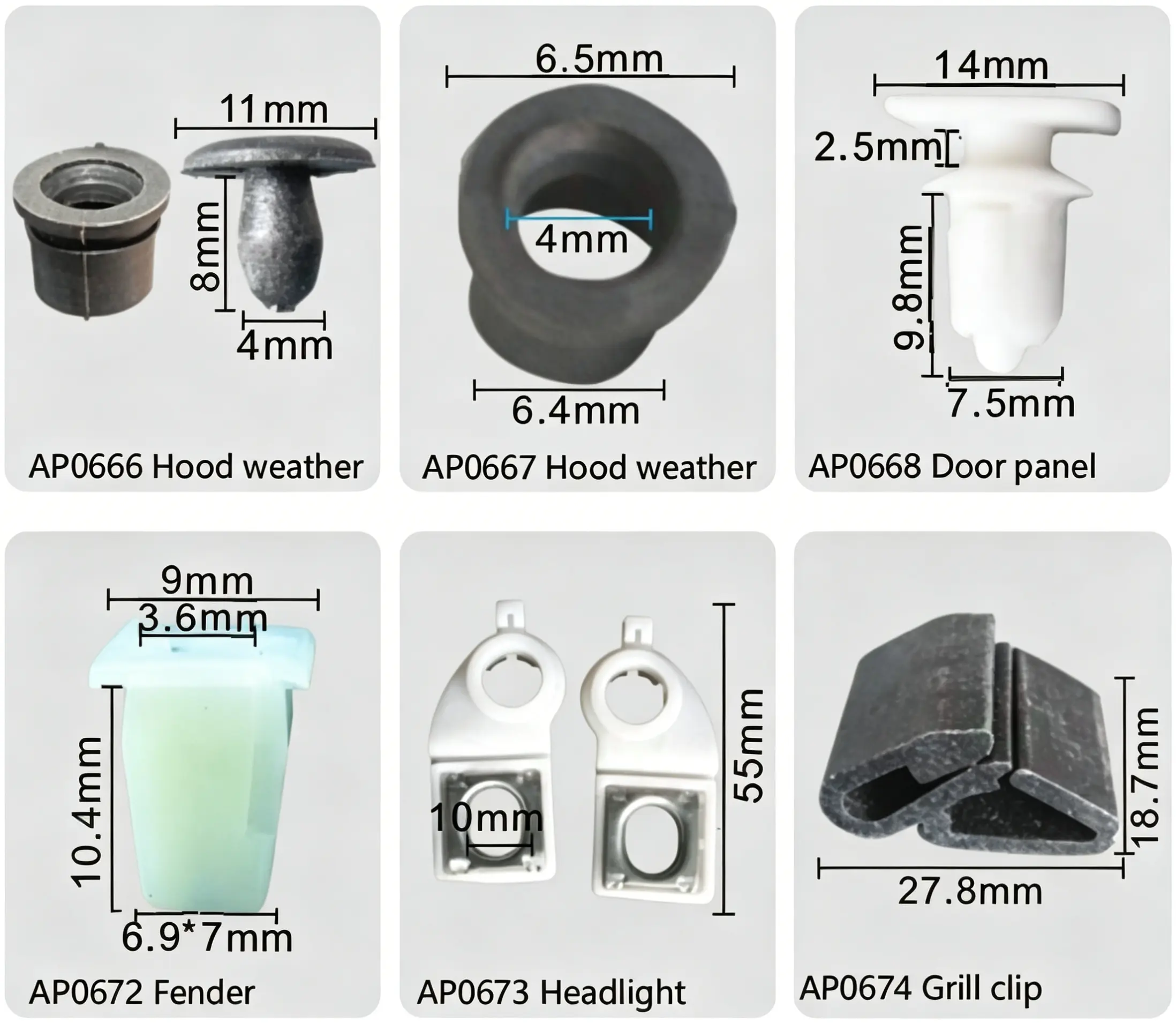 Fender Clip, Headlight Clip, Grill Clip