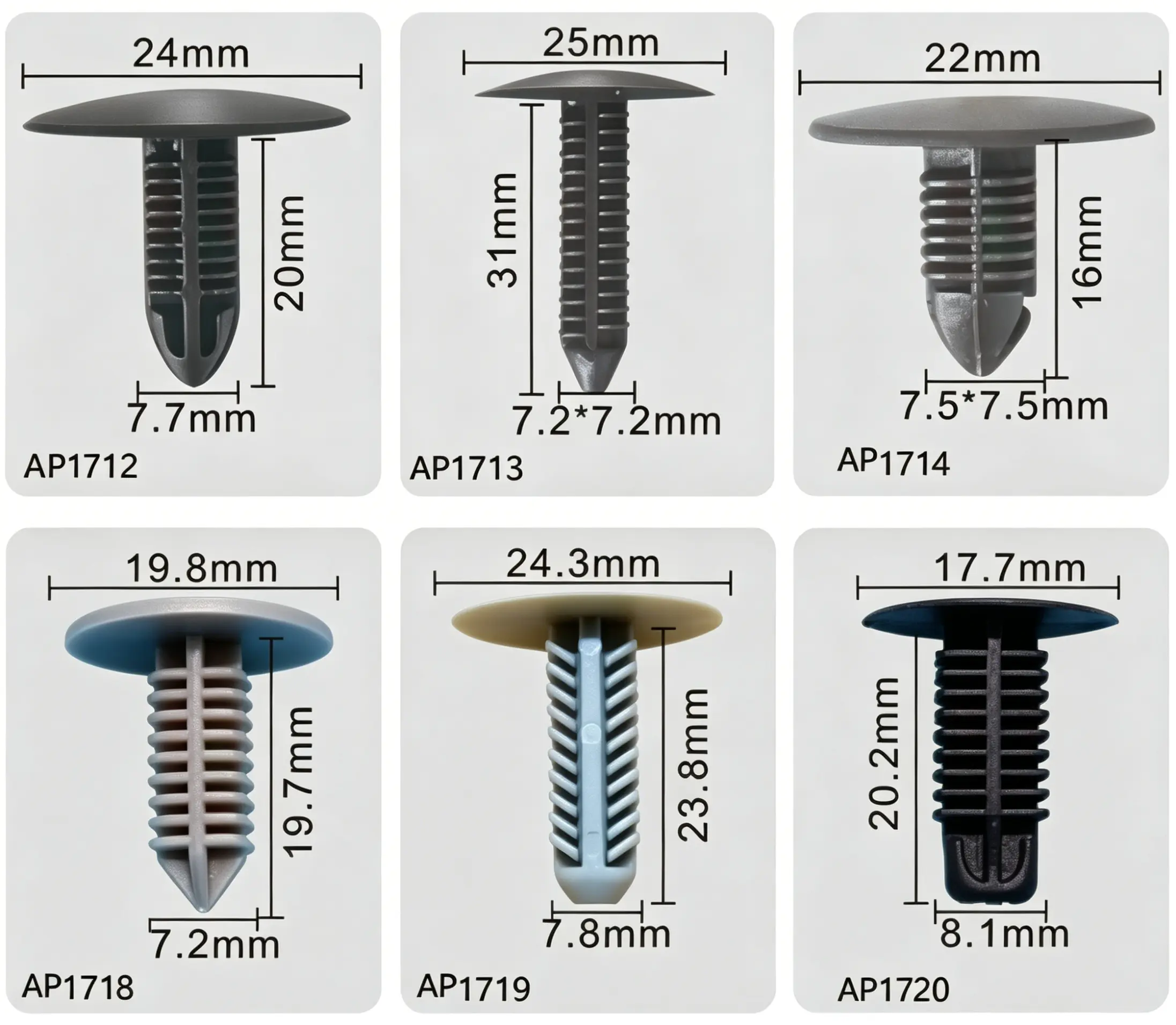 Fir Tree Rivet Kit – Multi-Size Push-Type Retainer Clips
