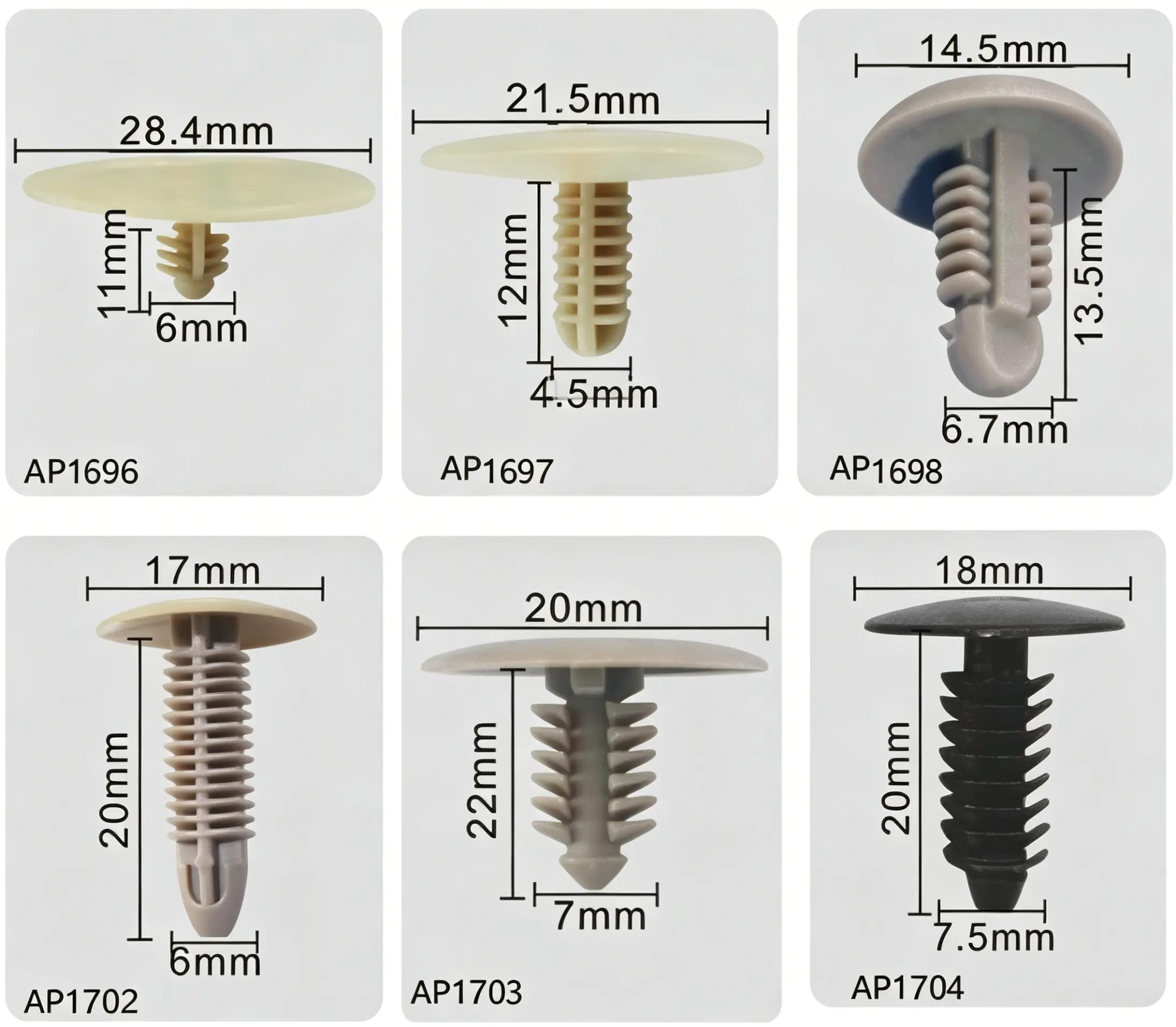 Fir Tree Rivet Kit – Push-Type Retainer Clips for Body and Trim
