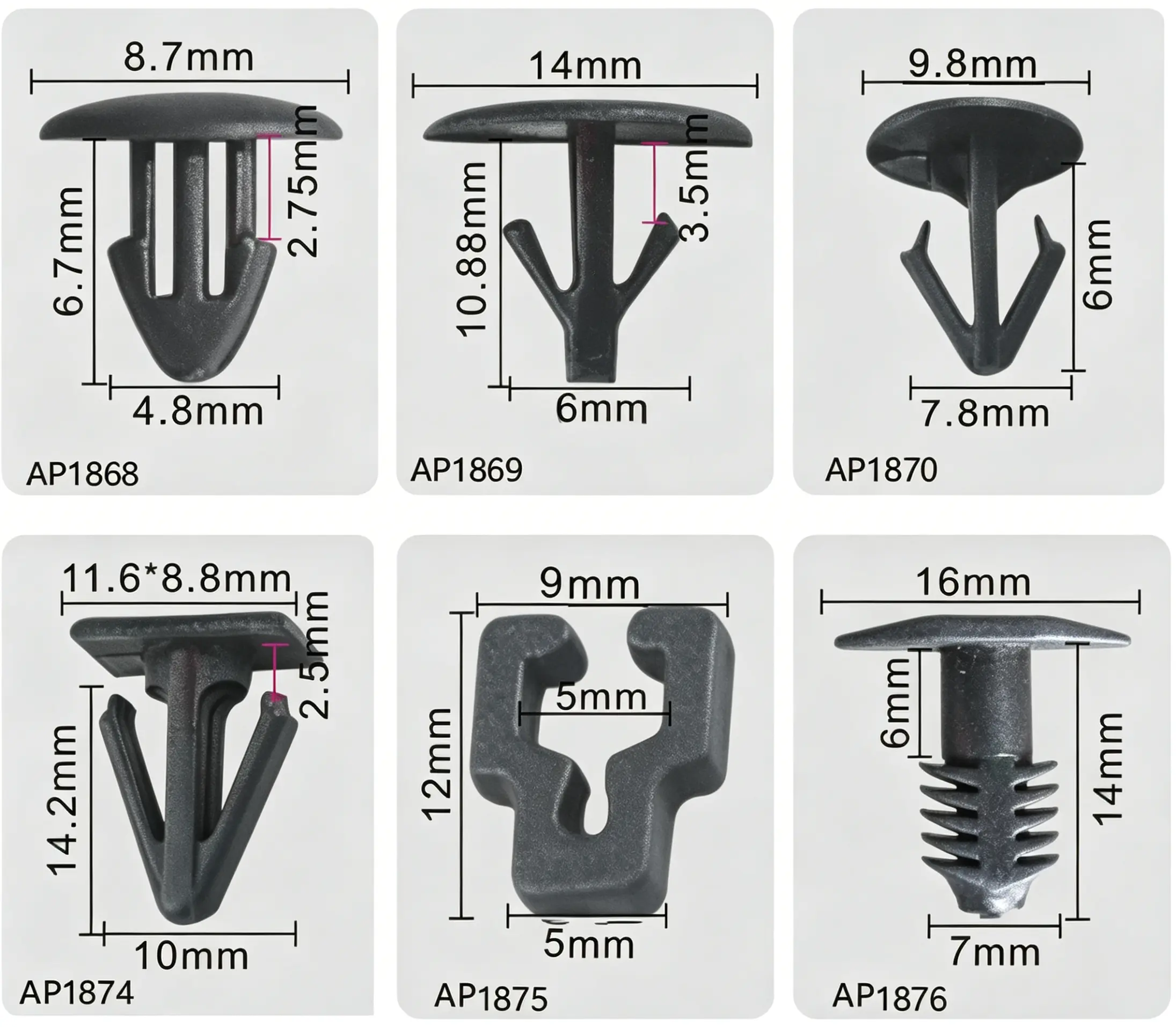 Weatherstrip Clip – Rubber Seal Retainer for Door, Trunk and Hood