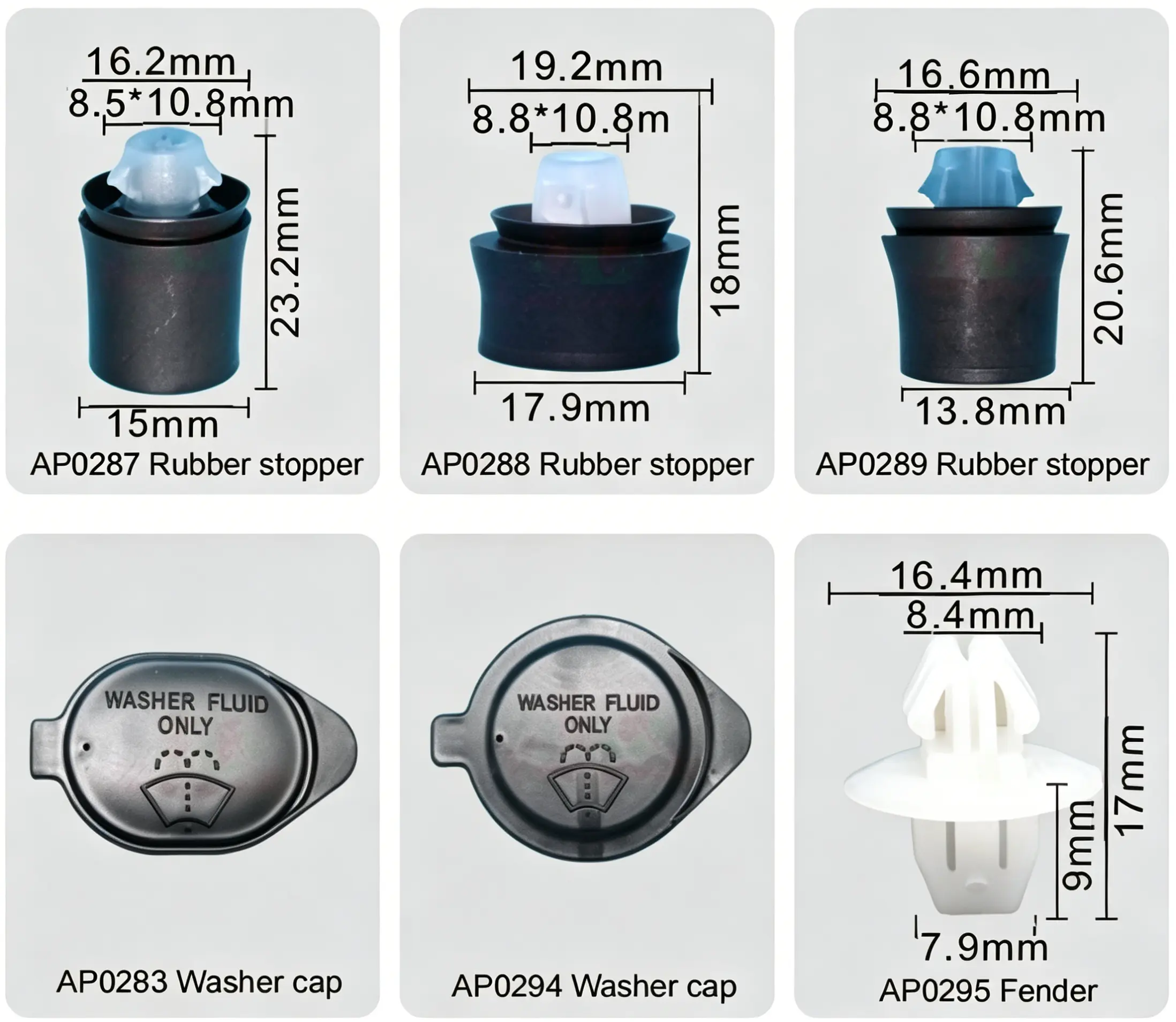 Toyota Auto Rubber Stopper Washer Fluid Cap Fender Plastic Fastener