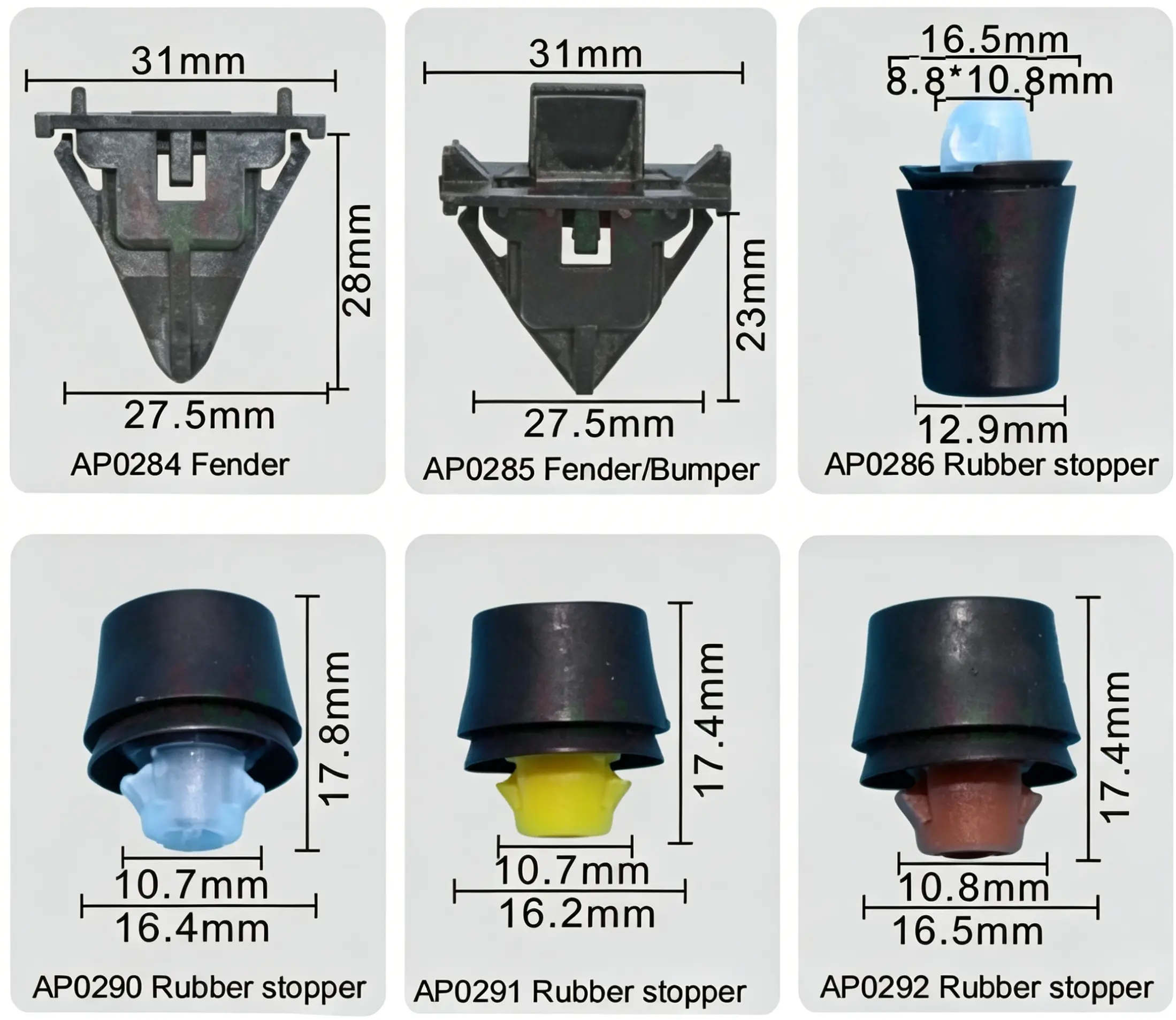 Toyota Auto Fender Bumper Rubber Stopper Buffer Plastic Retainer Fastener