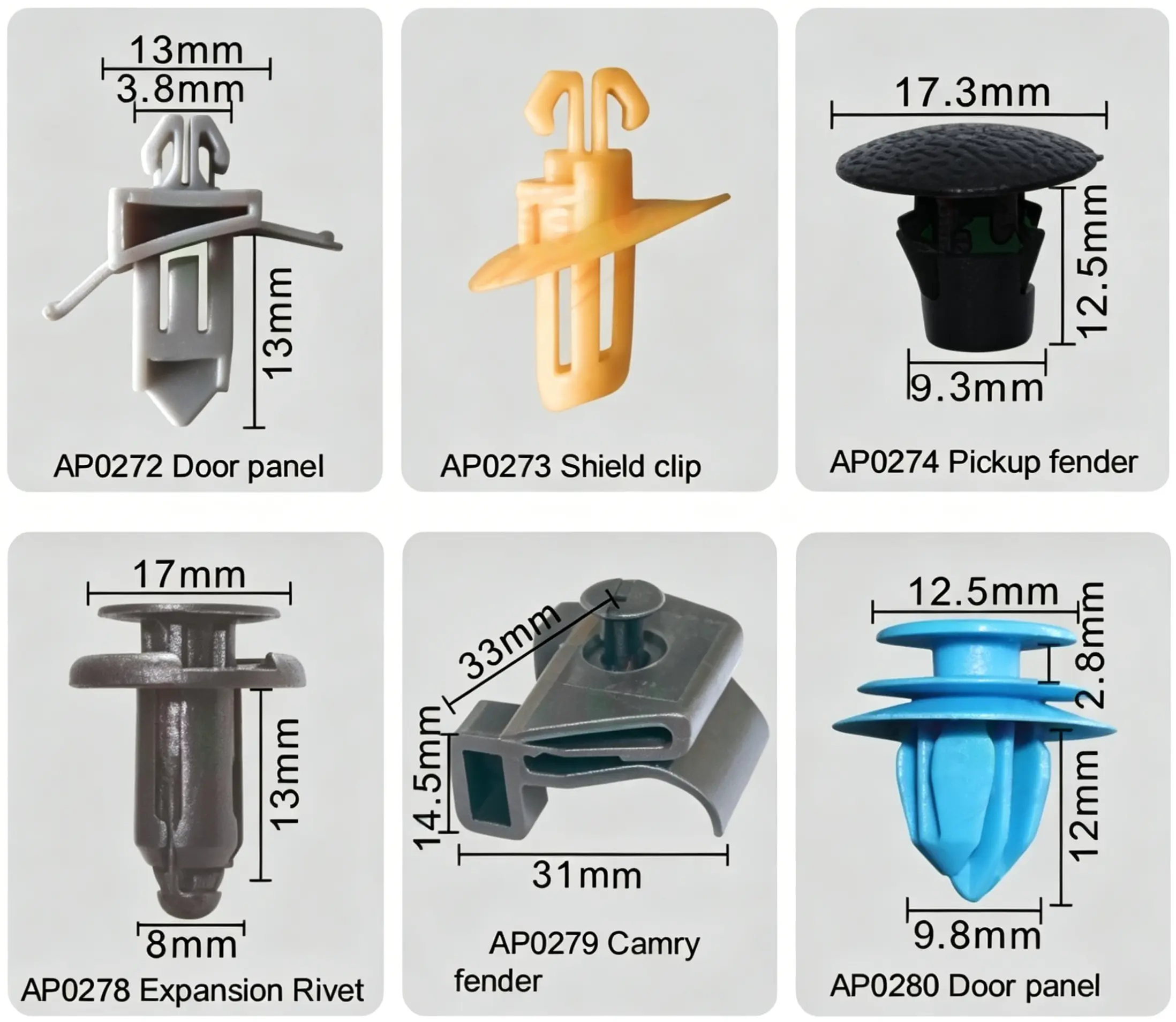 Toyota Auto Door Panel Shield Clip Pickup Fender Expansion Rivet Camry Fender Fastener