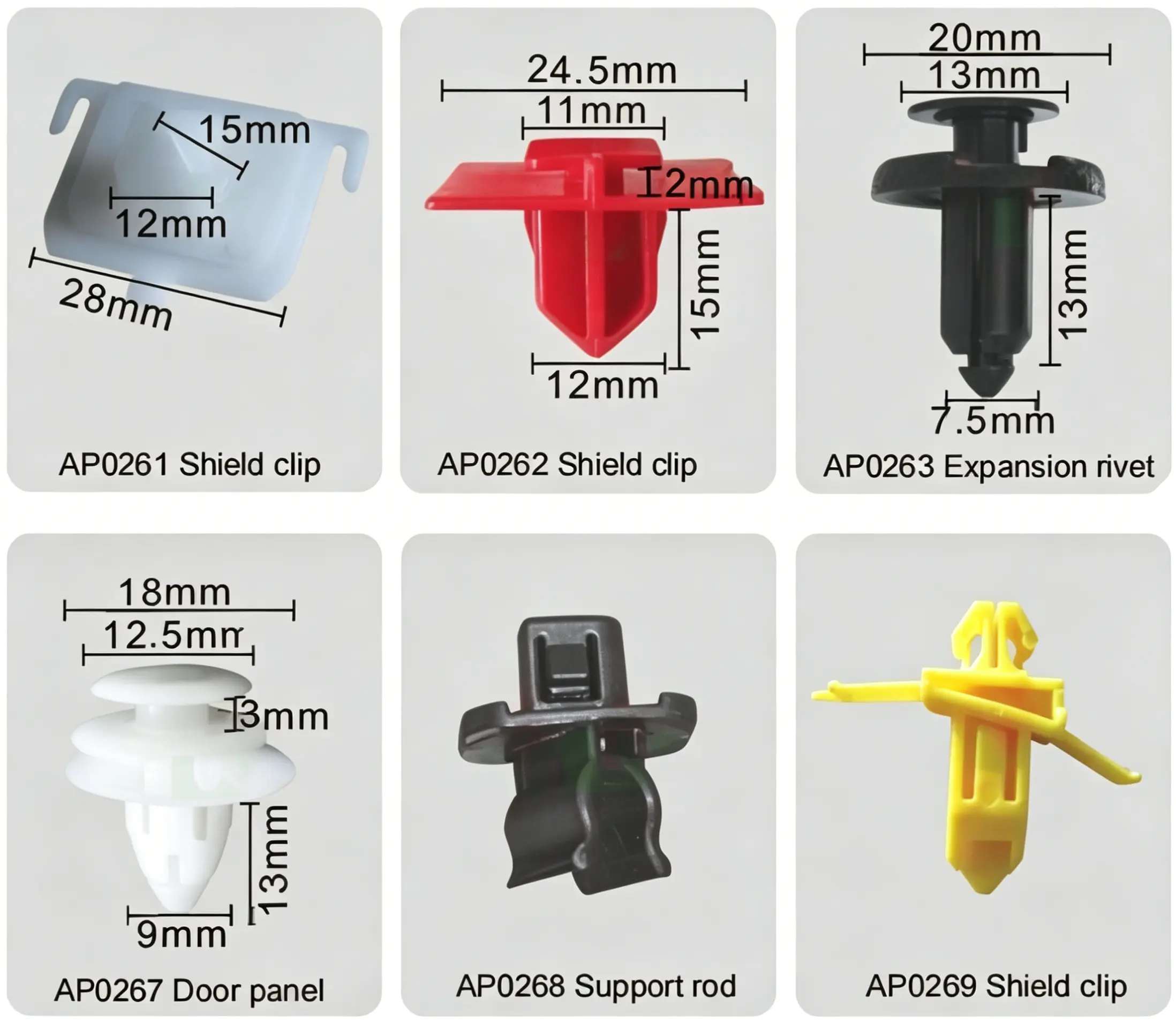 Toyota Auto Shield Clip Expansion Rivet Door Panel Support Rod Retainer Fastener