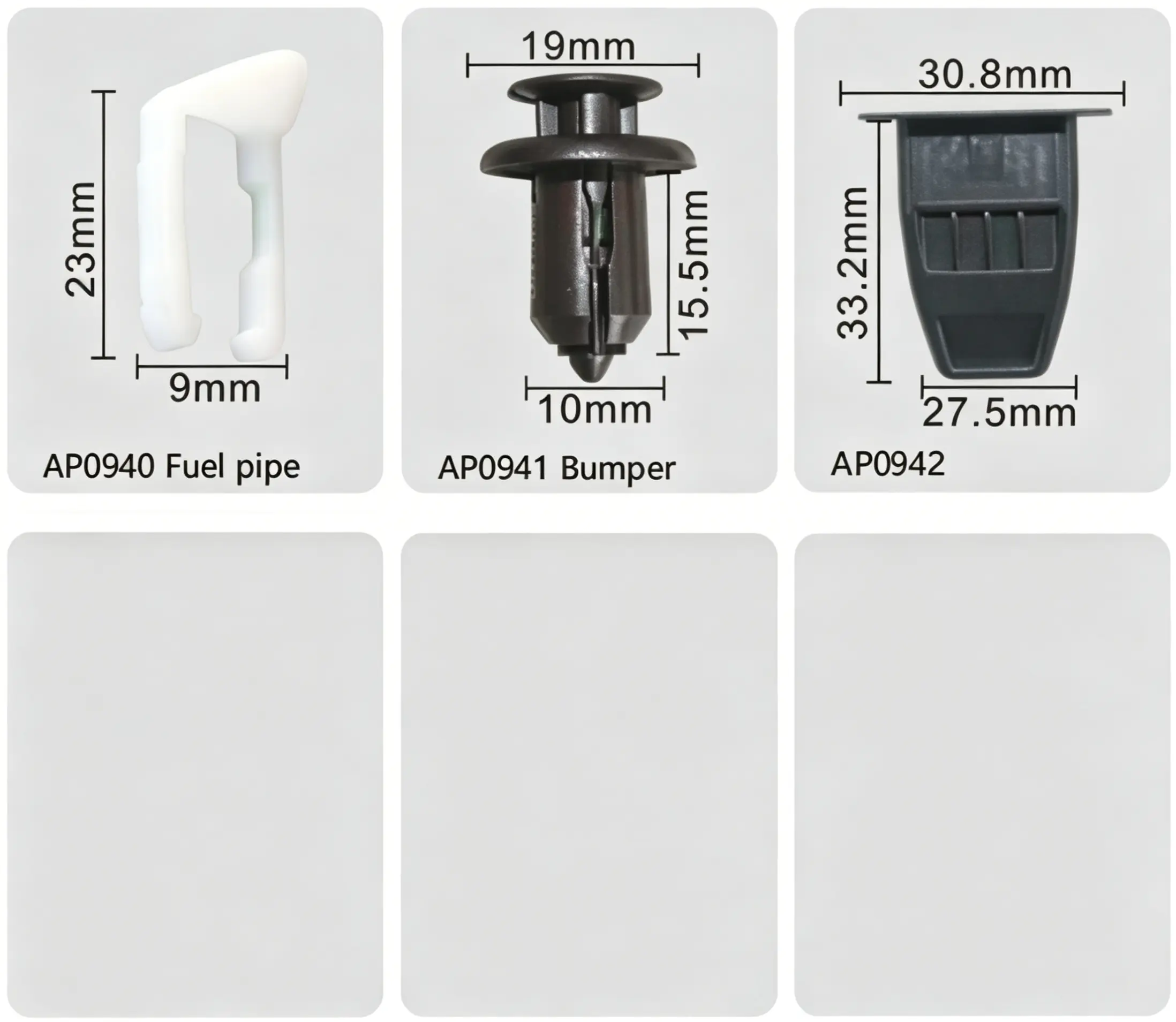 Mazda Fuel Pipe Clip, Bumper Rivet & Large Multi-Purpose Plastic Fastener