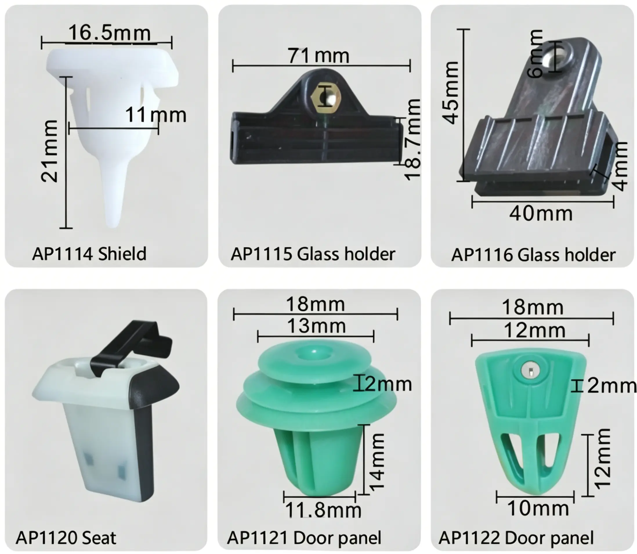 Hyundai Shield Clip, Glass Holder Bracket, Seat Buckle & Door Panel Retainer Clips