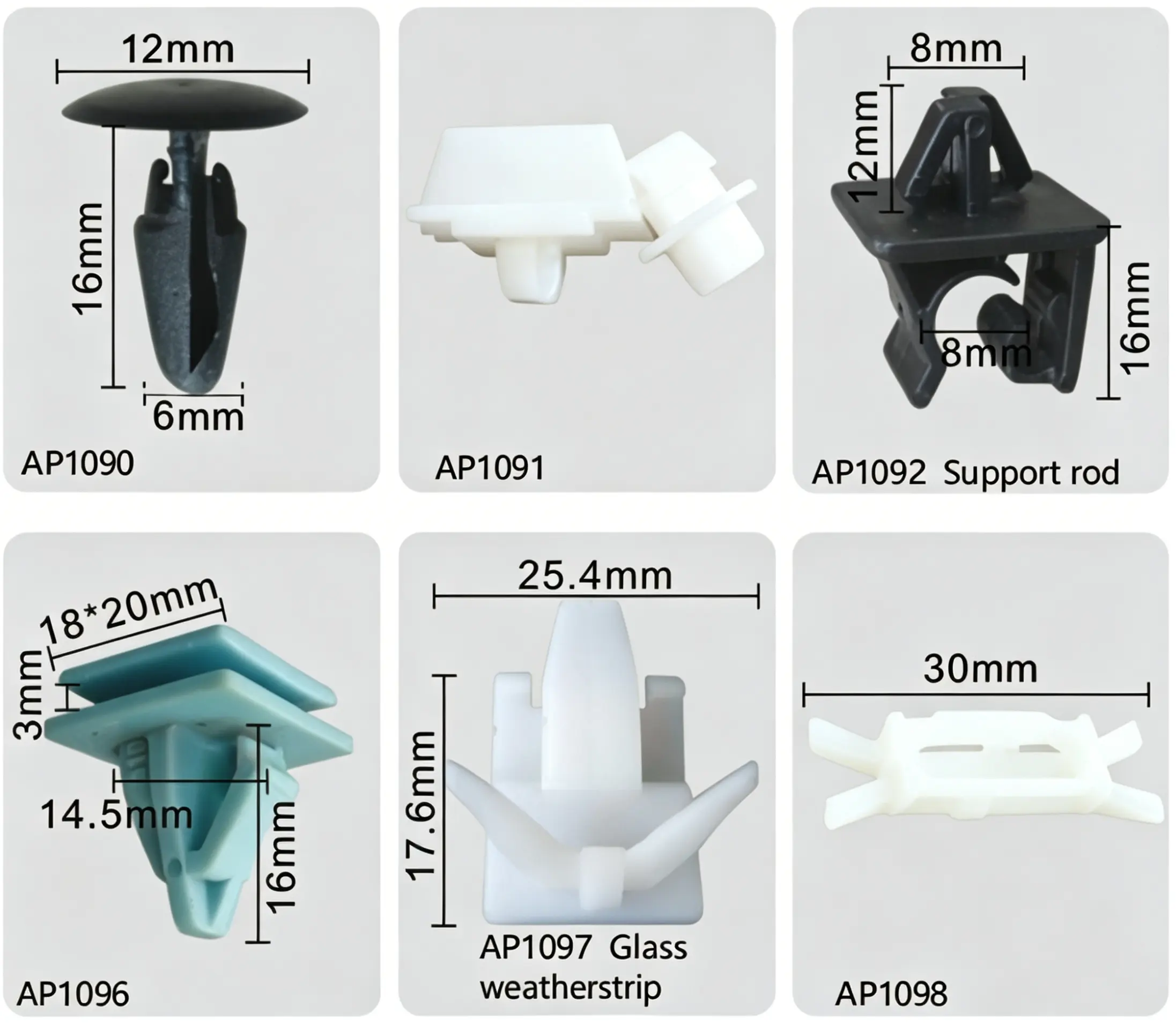 Hyundai Universal Retainer Clip, Multi-Function Bracket, Support Rod Clip, Glass Weatherstrip Fasten