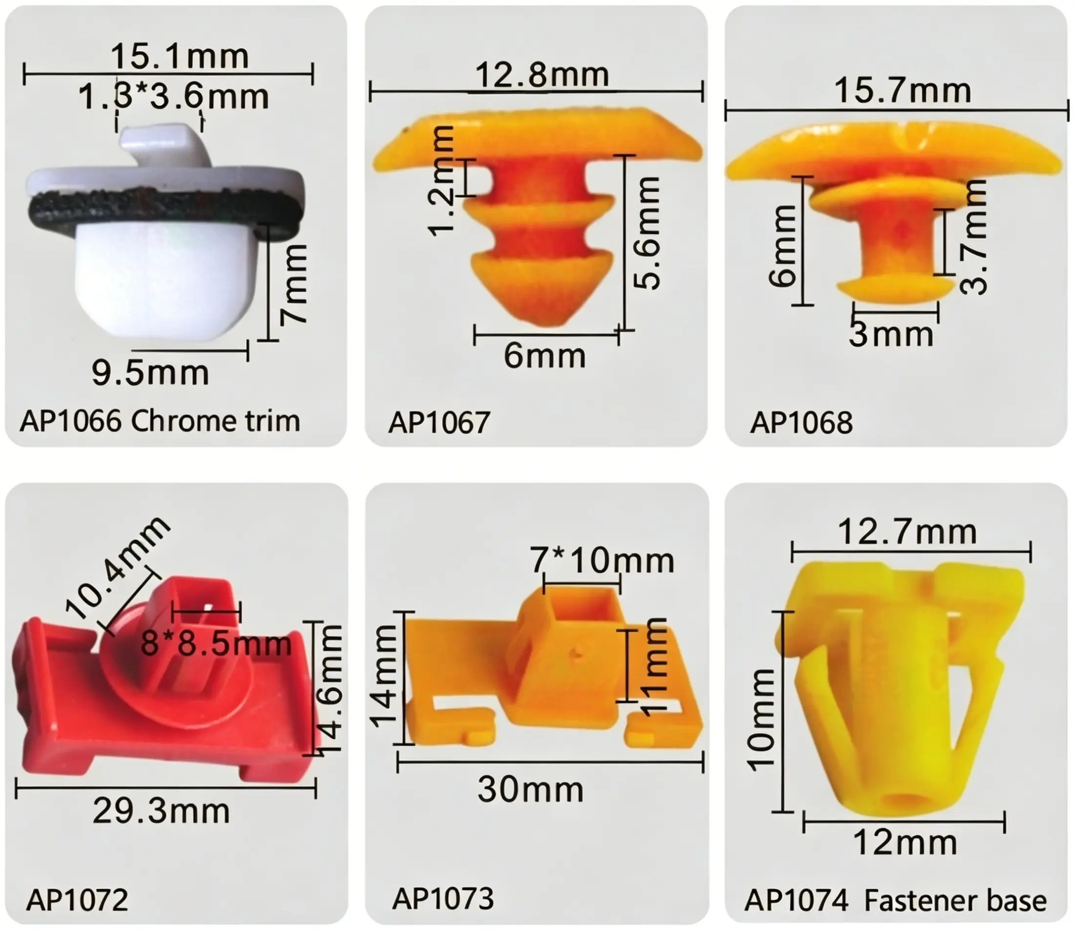 Hyundai Auto Clips | Chrome Trim Fastener, Decorative Retainer & Fastener Base