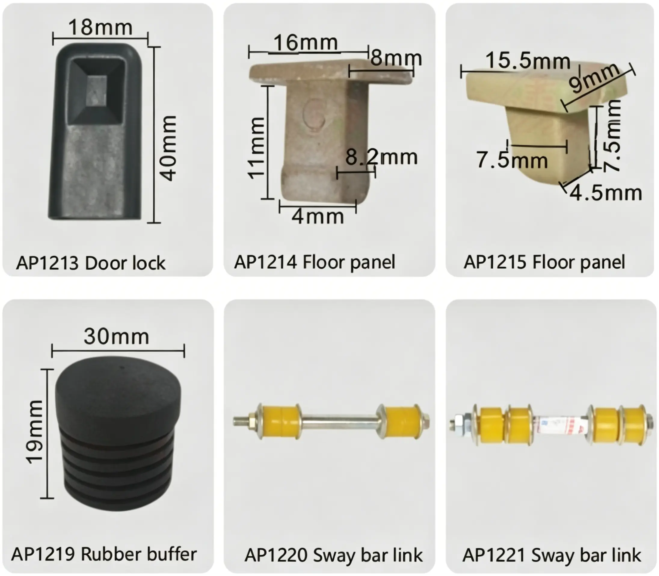Pickup Door Lock Stopper, Floor Panel Clips, Rubber Buffer & Sway Bar Link Stabilizer Links