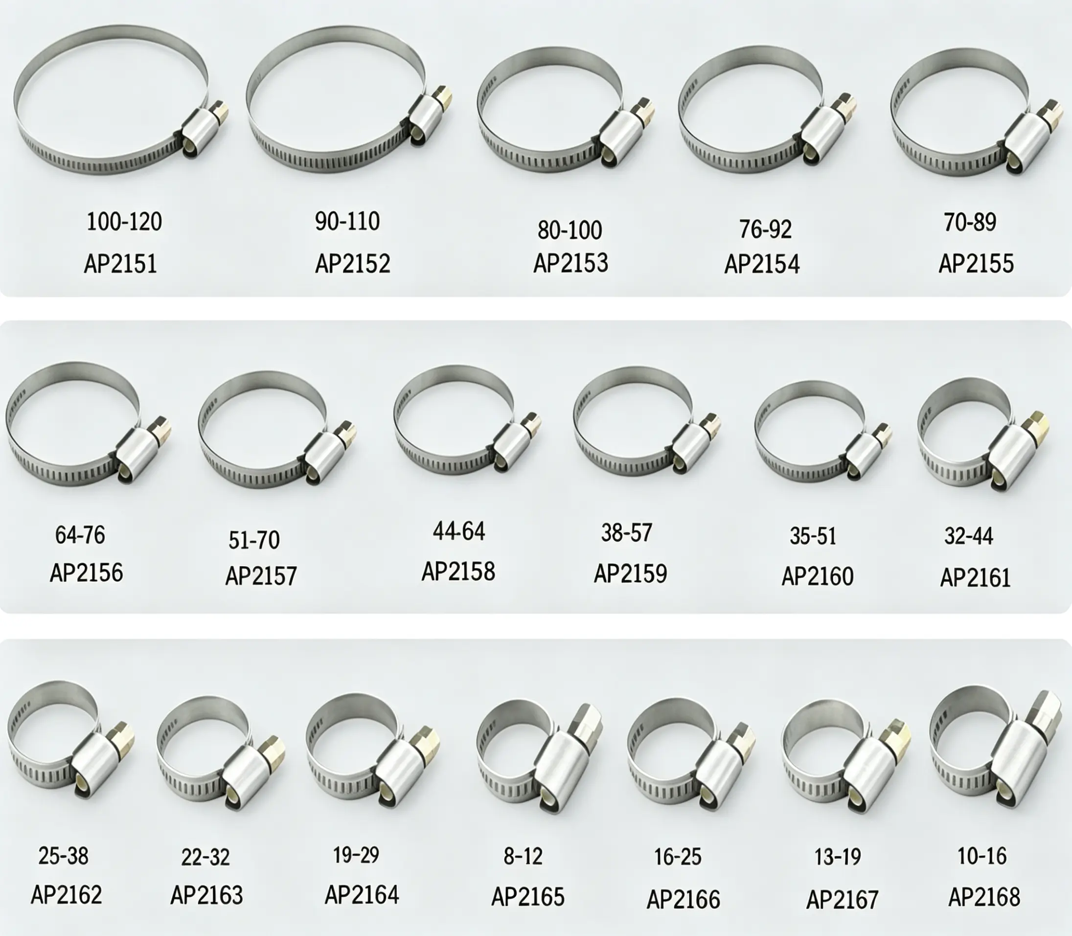 Universal Automotive Stainless Steel Worm Drive Hose Clamps Multi Size Pipe Fasteners