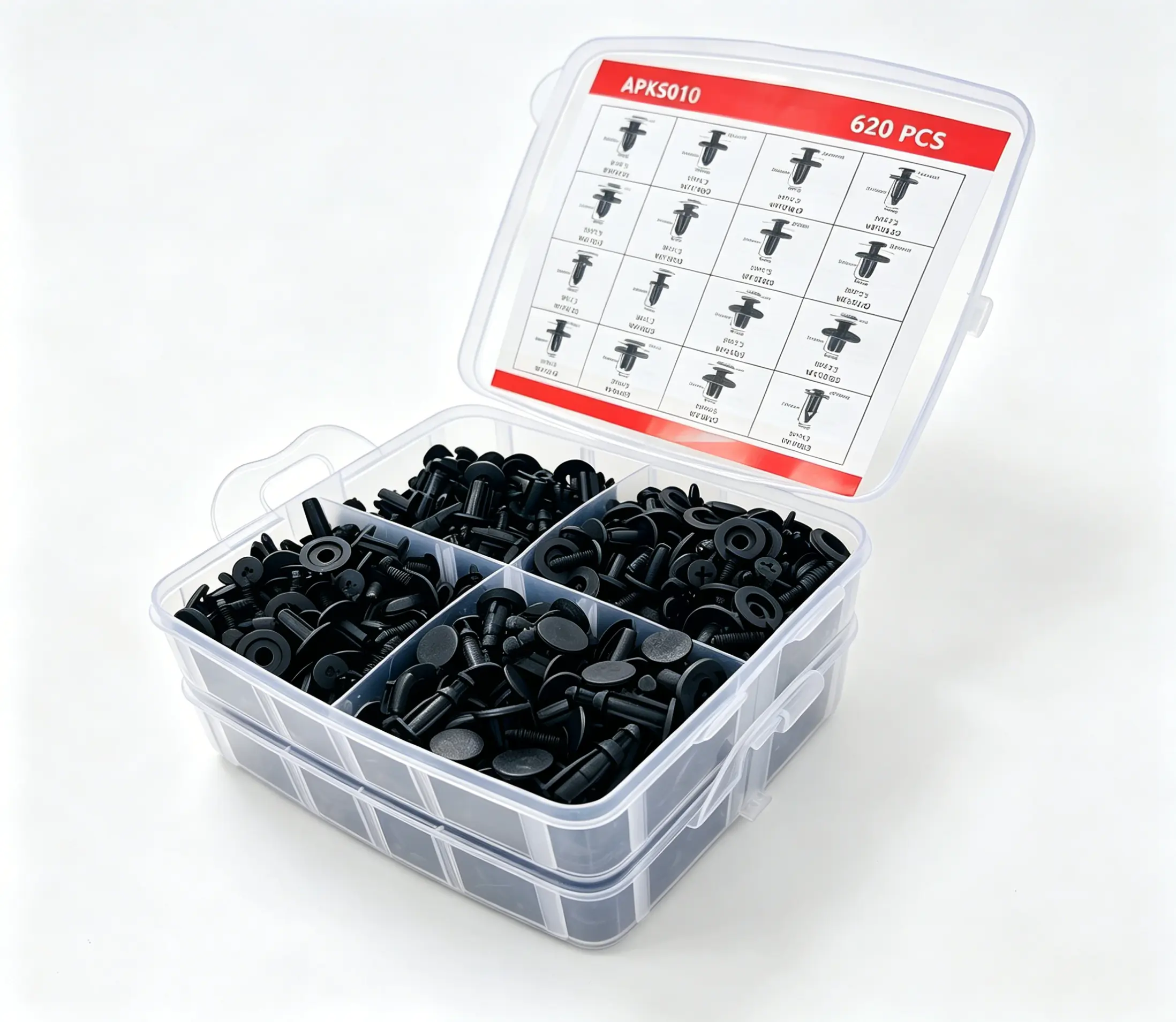 620Pcs Large Assorted Auto Plastic Push Retainer Clips Kit