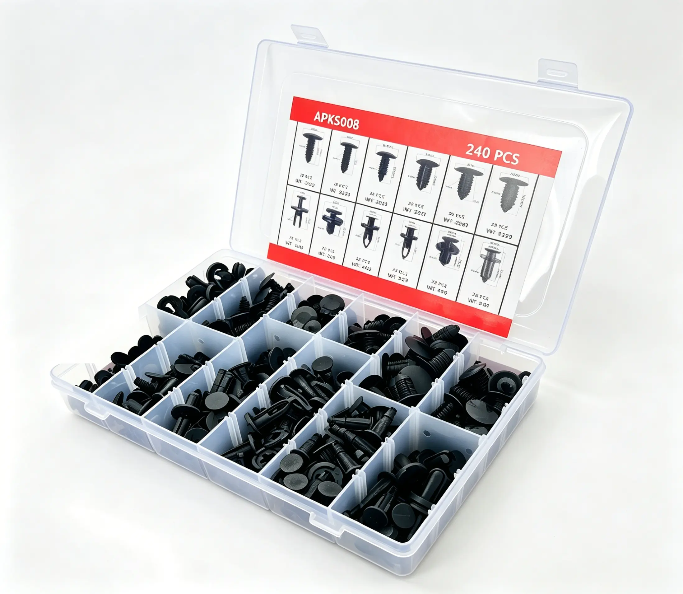  240Pcs Dual Style Auto Tree & Push Retainer Fastener Clip Kit