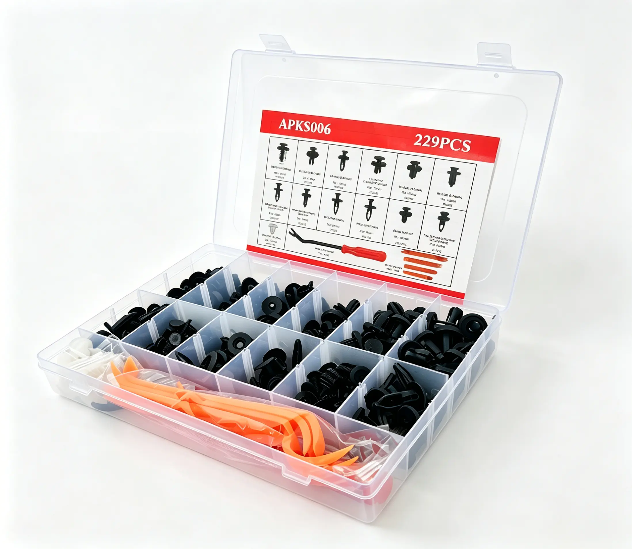 229Pcs Auto Mixed Fastener Clips Kit With Disassembly Removal Tools