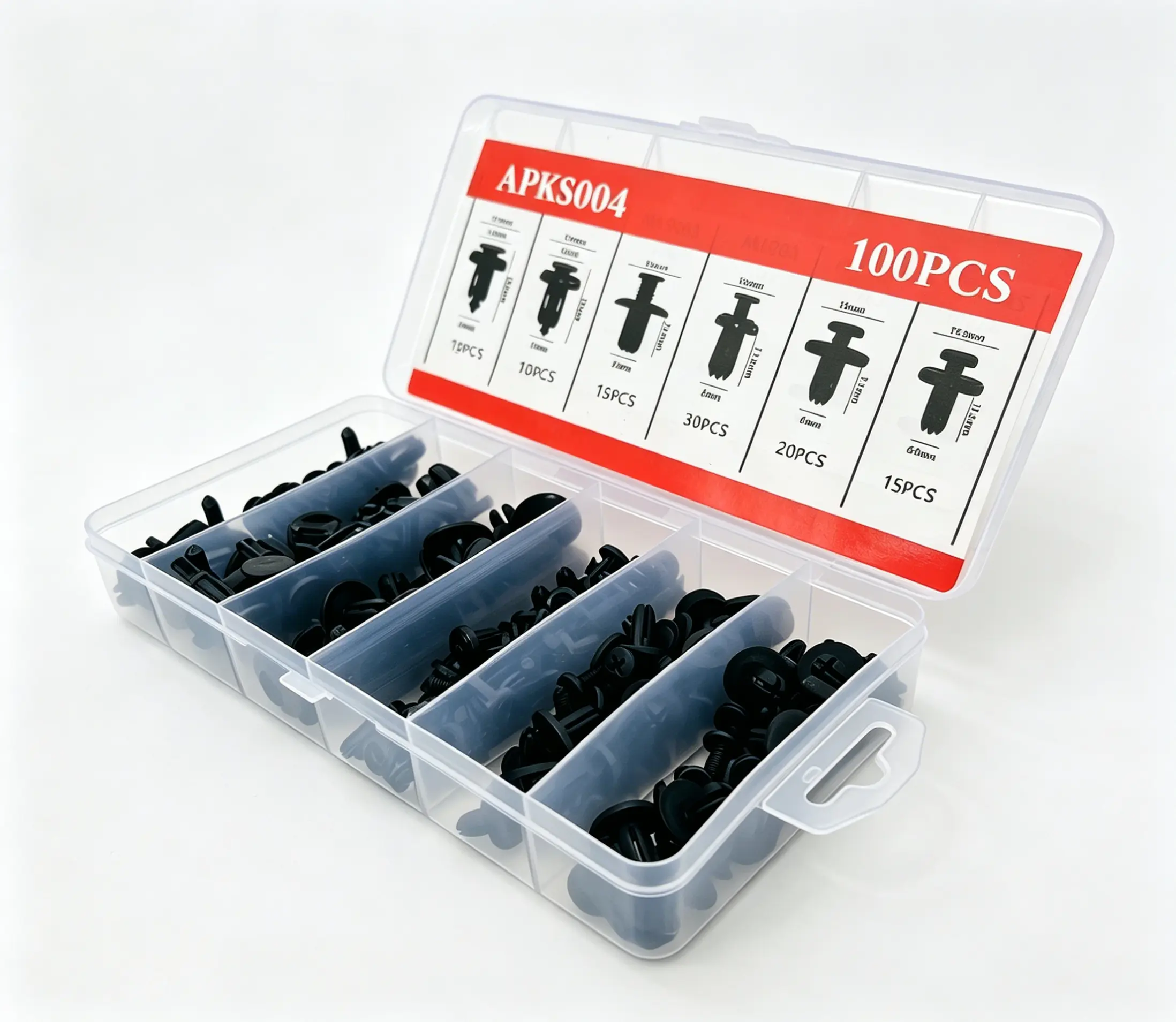 100Pcs Universal Auto Plastic Push Type Fastener Retainer Kit