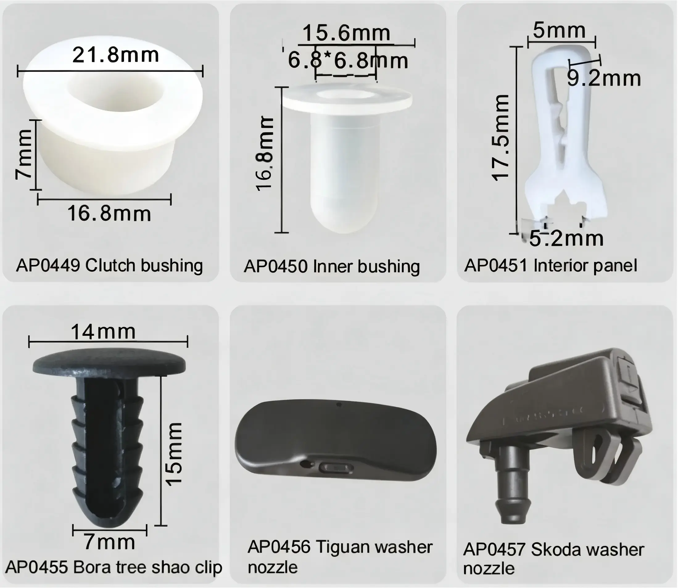 VW Auto Plastic Bushing Panel Clip Windshield Washer Nozzle Replacement Fasteners