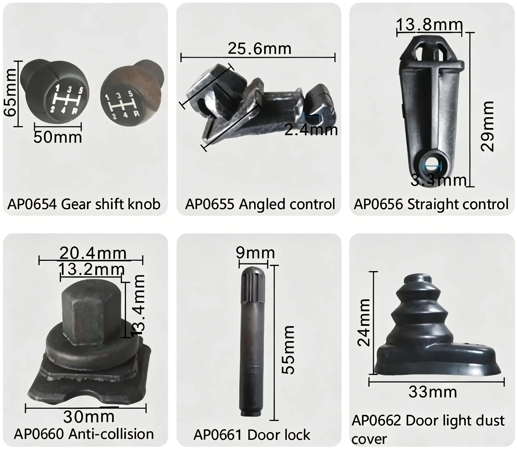 Gear Shift Knob Clip, Angled Control Clip, Straight Control Clip, Anti-Collision Clip, Door Lock 
