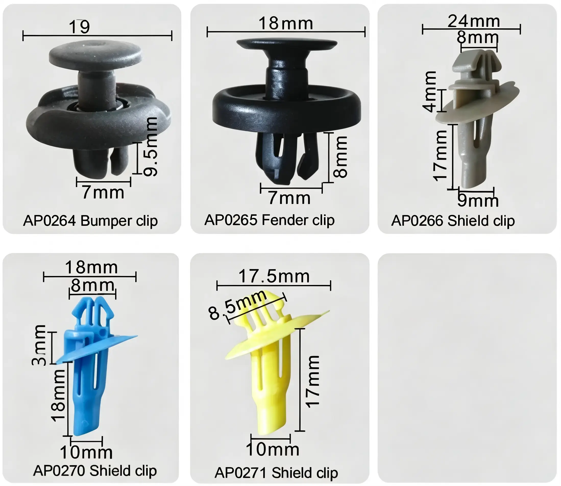 Toyota Auto Bumper Fender Shield Panel Plastic Retainer Clip Fastener