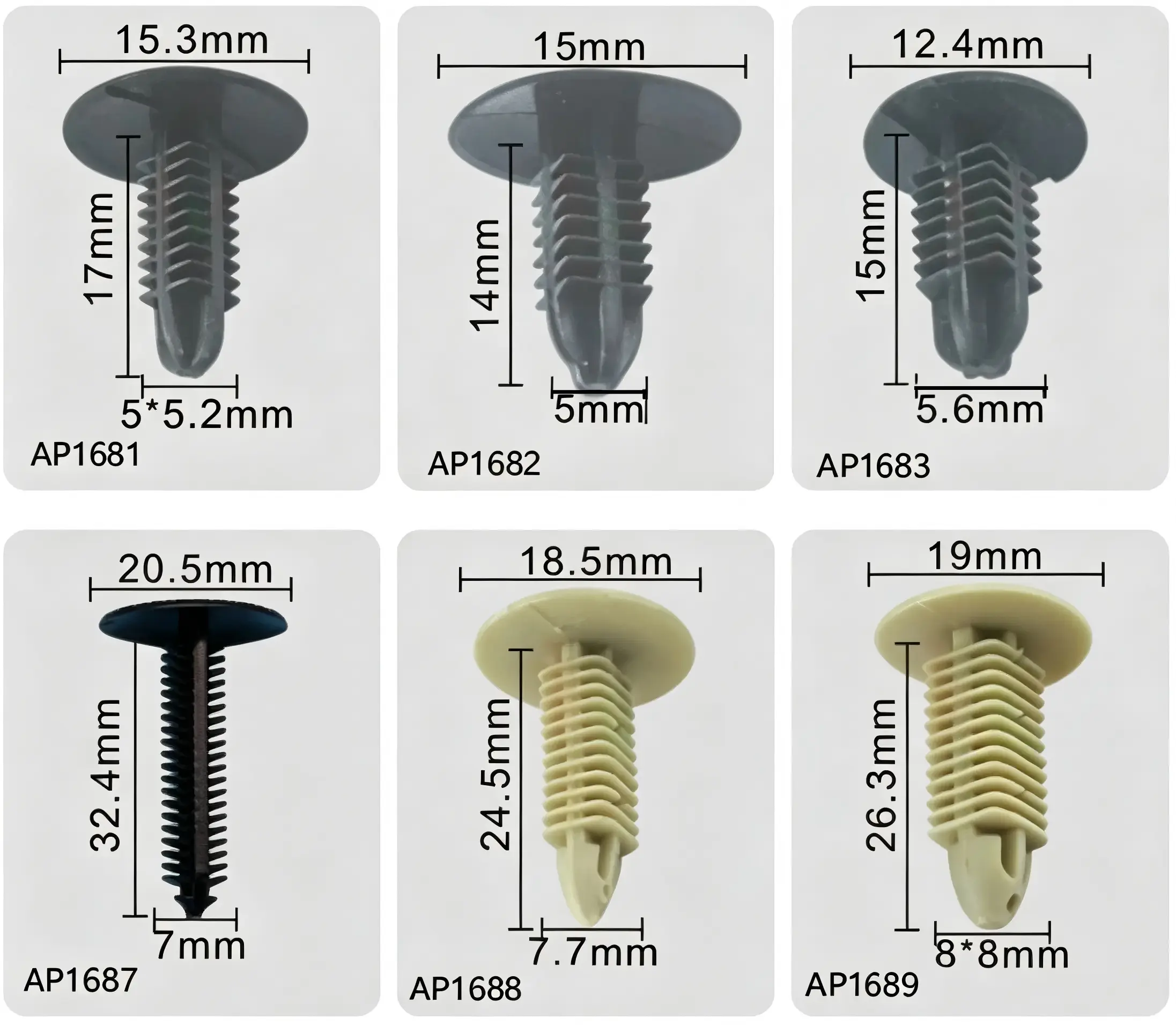Fir Tree Rivet Kit – Push-Type Retainer Clips for Trim and Panel