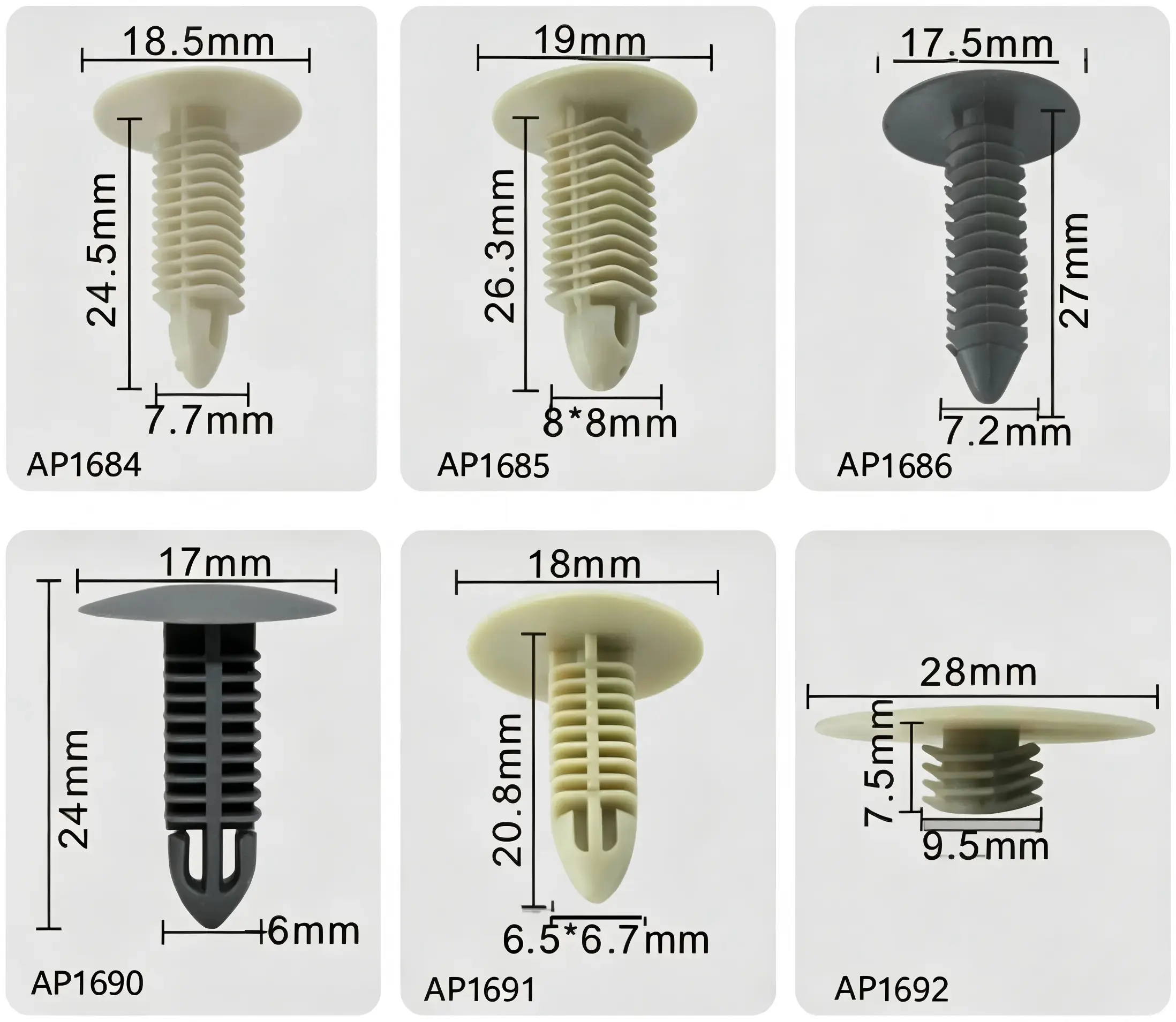 Fir Tree Rivet Kit – Multi-Size Push-Type Retainer Clips