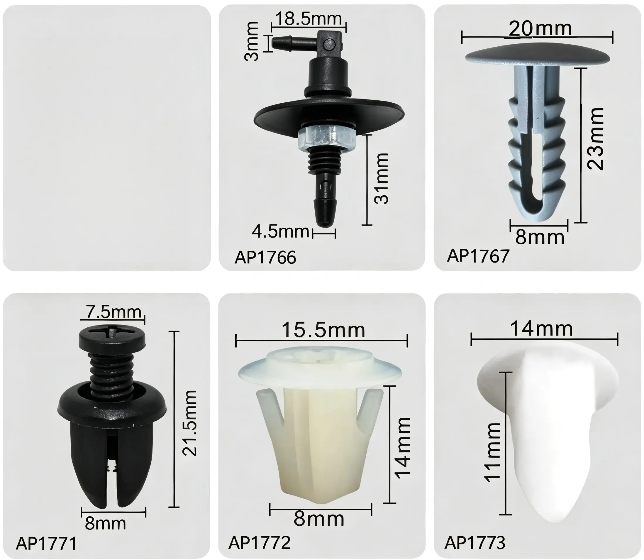 Screw Grommet & Push-Type Retainer – Trim and Panel Fastener