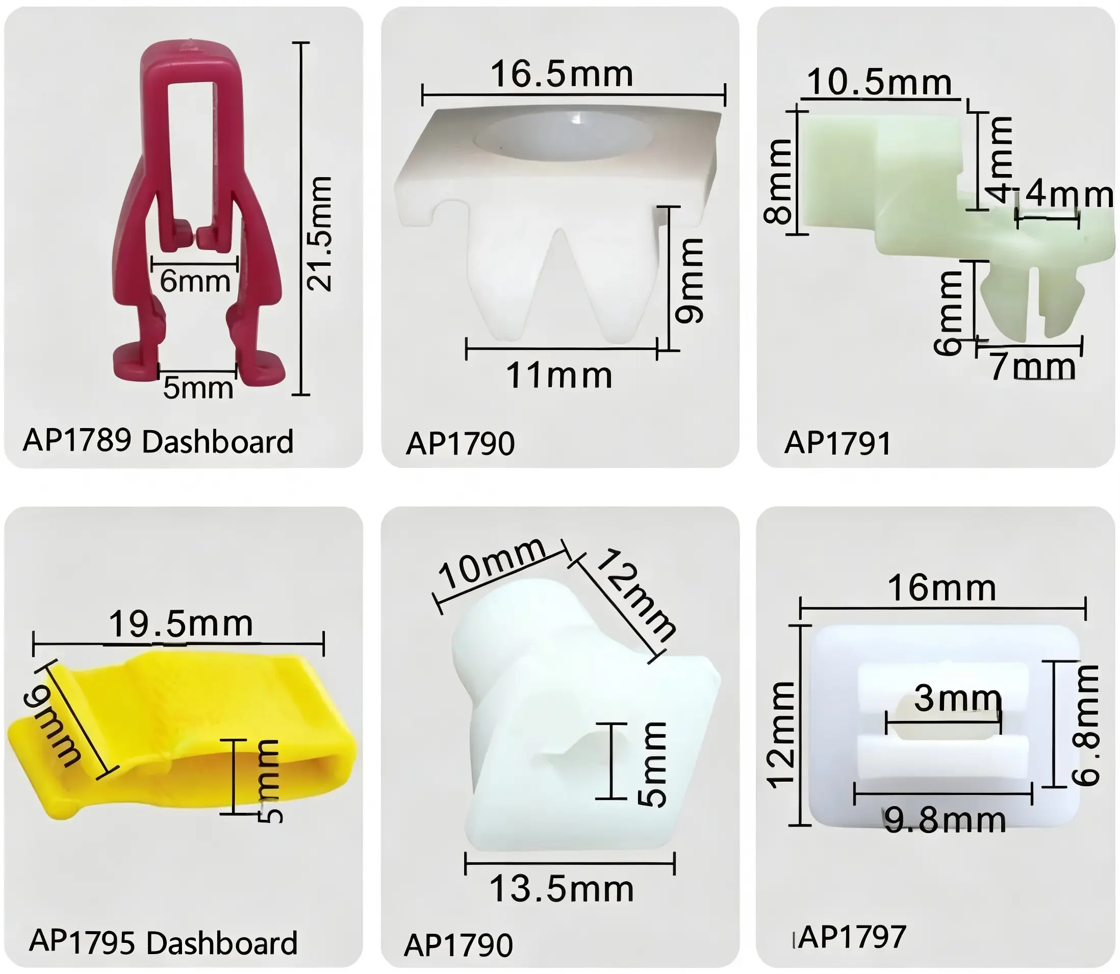Dashboard Clip & Screw Grommet – Push-Type Retainer for Trim and Panel