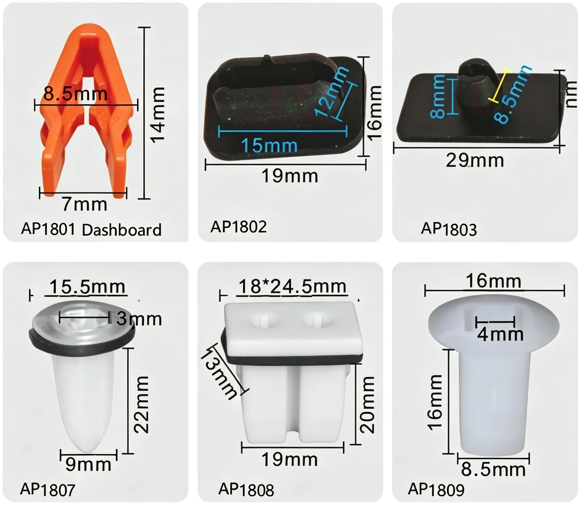 Screw Grommet & Dashboard Clip – Push-Type Retainer and Fastener