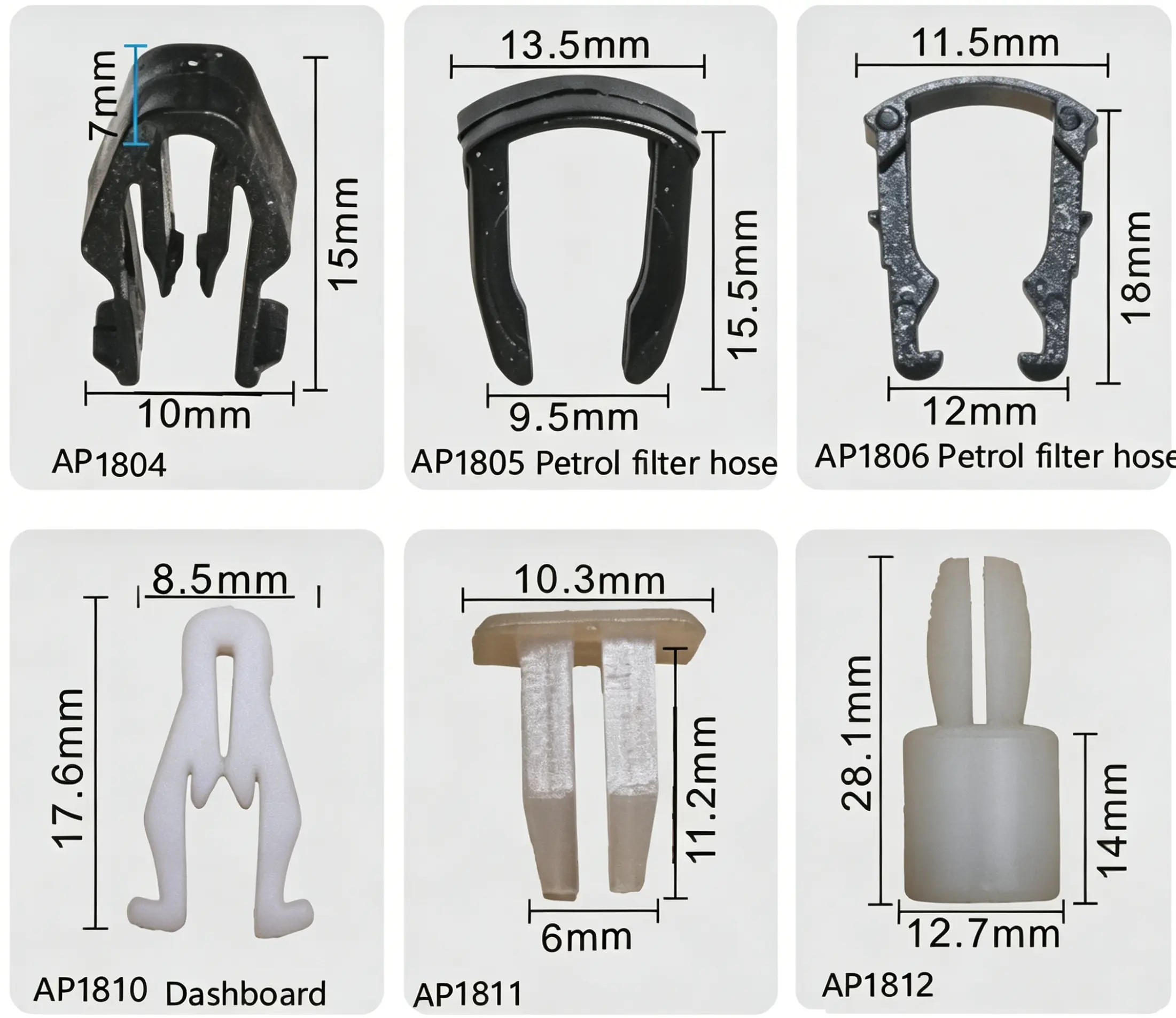 Dashboard Clip & Petrol Filter Hose Clip – Screw Grommet and Retainer