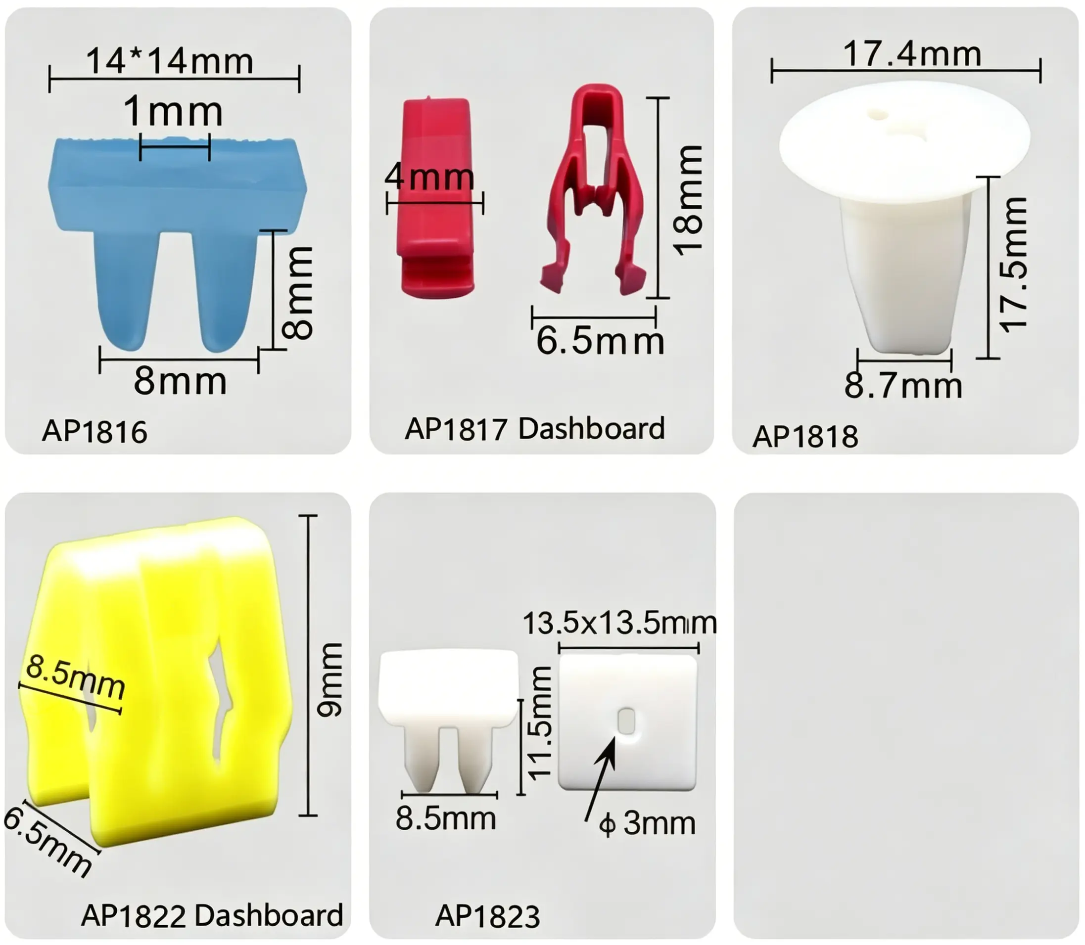  Screw Grommet & Dashboard Clip – Push-Type Fastener
